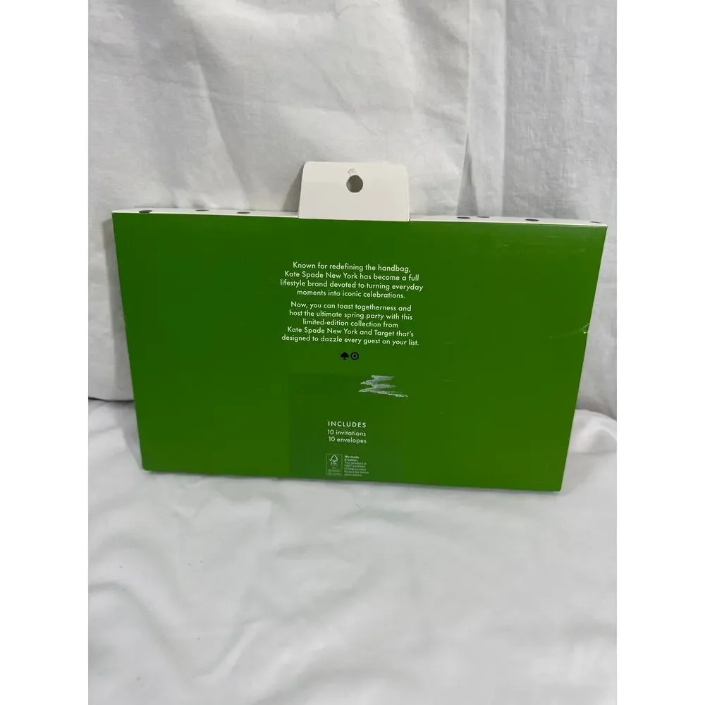 Kate Spade Party Invitations 10 Cards with Envelopes NIB